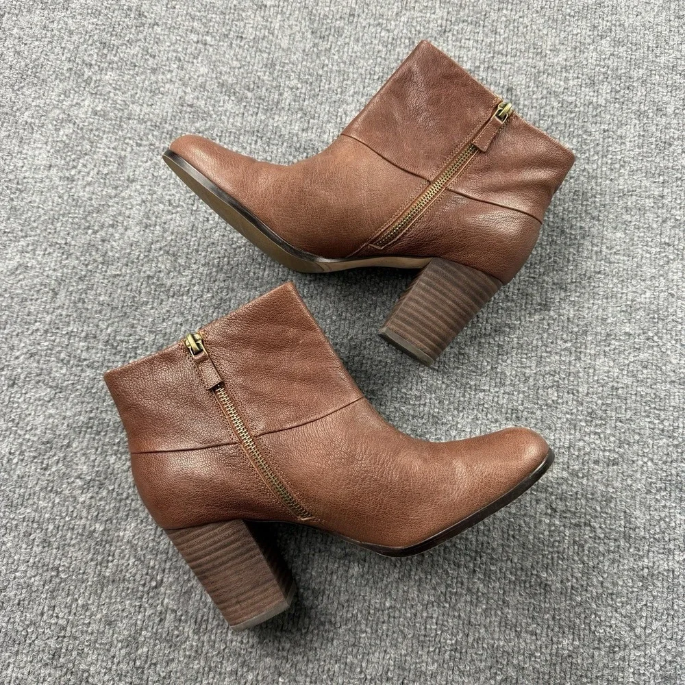 Cole Haan NikeAir Brown Leather Ankle Boots Heeled‎ Booties Womens 8B